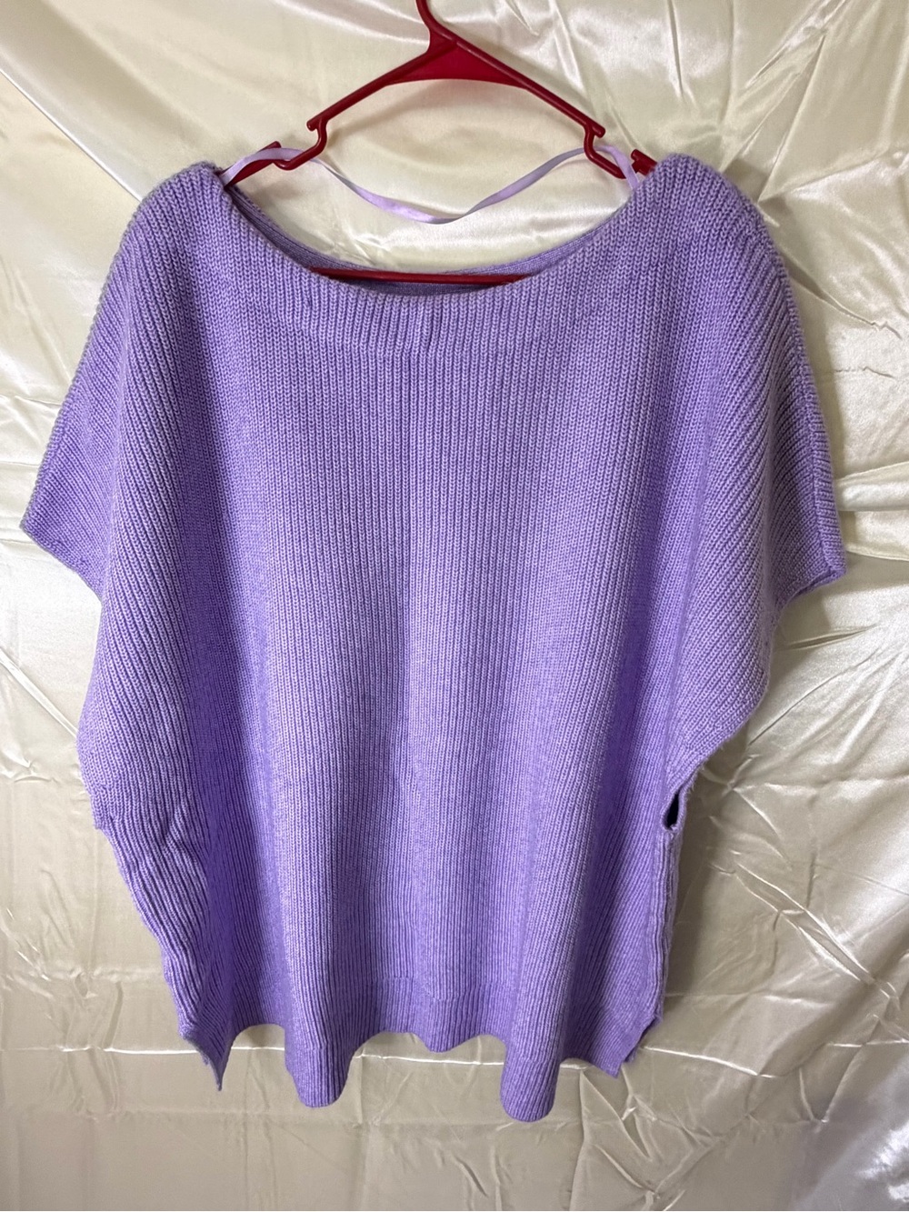 Lane Bryant 26/28 NWT Purple Ribbed Knit Poncho Sweater Boxy Dolman $59.99